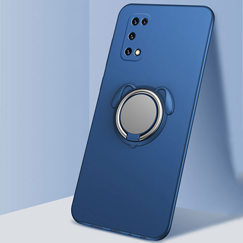 Custodia Silicone Ultra Sottile Morbida Cover con Magnetico Anello Supporto A03 per Oppo K7x 5G Blu