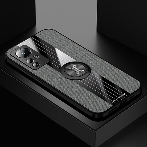 Custodia Silicone Ultra Sottile Morbida Cover con Magnetico Anello Supporto A07 per Xiaomi Mi 12S 5G Grigio