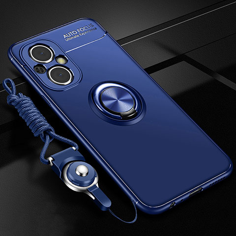Custodia Silicone Ultra Sottile Morbida Cover con Magnetico Anello Supporto JM3 per OnePlus Nord N20 5G Blu