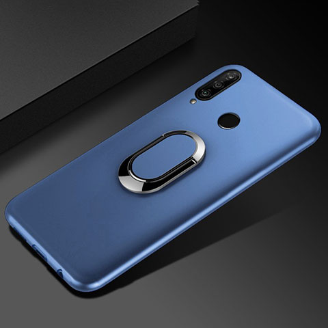 Custodia Silicone Ultra Sottile Morbida Cover con Magnetico Anello Supporto per Huawei Enjoy 9s Blu