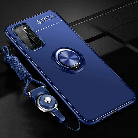 Custodia Silicone Ultra Sottile Morbida Cover con Magnetico Anello Supporto per Huawei Honor 30 Pro+ Plus Blu