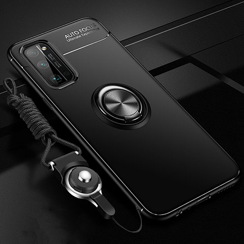 Custodia Silicone Ultra Sottile Morbida Cover con Magnetico Anello Supporto per Huawei Honor 30 Pro+ Plus Nero