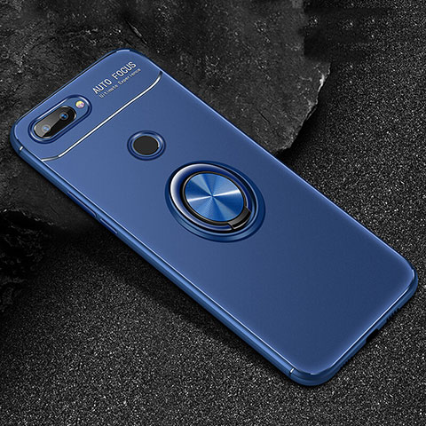 Custodia Silicone Ultra Sottile Morbida Cover con Magnetico Anello Supporto per Huawei Honor 9 Lite Blu