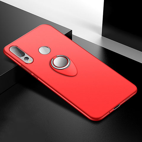 Custodia Silicone Ultra Sottile Morbida Cover con Magnetico Anello Supporto per Huawei Nova 4 Rosso