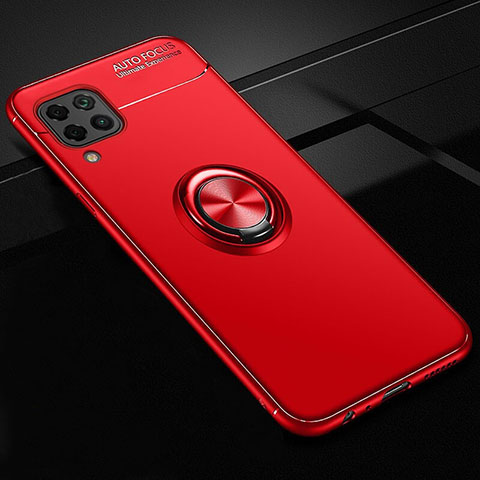 Custodia Silicone Ultra Sottile Morbida Cover con Magnetico Anello Supporto per Huawei Nova 7i Rosso