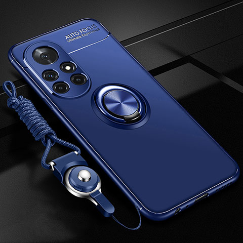 Custodia Silicone Ultra Sottile Morbida Cover con Magnetico Anello Supporto per Huawei Nova 8 Pro 5G Blu