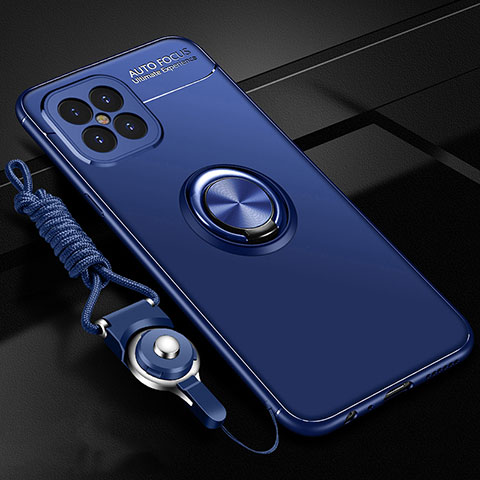 Custodia Silicone Ultra Sottile Morbida Cover con Magnetico Anello Supporto per Huawei Nova 8 SE 5G Blu