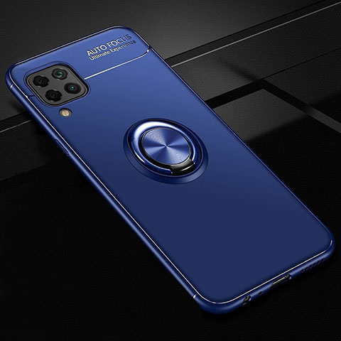 Custodia Silicone Ultra Sottile Morbida Cover con Magnetico Anello Supporto per Huawei P40 Lite Blu
