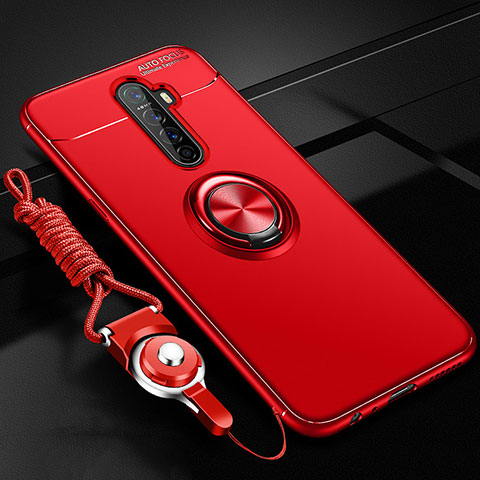 Custodia Silicone Ultra Sottile Morbida Cover con Magnetico Anello Supporto per Realme X2 Pro Rosso