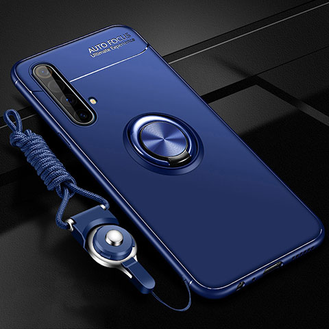 Custodia Silicone Ultra Sottile Morbida Cover con Magnetico Anello Supporto per Realme X3 SuperZoom Blu