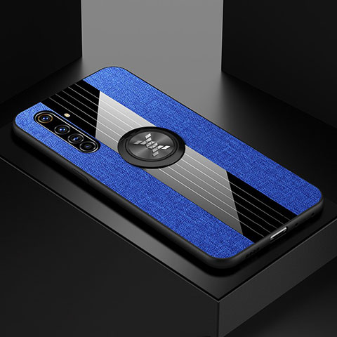 Custodia Silicone Ultra Sottile Morbida Cover con Magnetico Anello Supporto per Realme X50 Pro 5G Blu