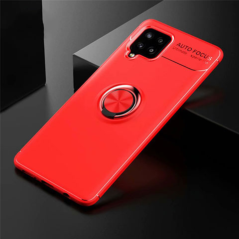 Custodia Silicone Ultra Sottile Morbida Cover con Magnetico Anello Supporto per Samsung Galaxy A42 5G Rosso