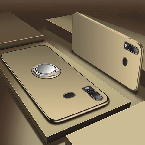 Custodia Silicone Ultra Sottile Morbida Cover con Magnetico Anello Supporto per Samsung Galaxy A6s Oro