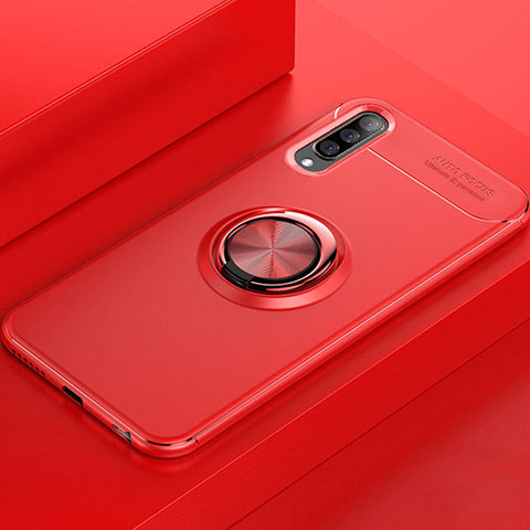 Custodia Silicone Ultra Sottile Morbida Cover con Magnetico Anello Supporto per Samsung Galaxy A70 Rosso