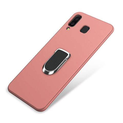 Custodia Silicone Ultra Sottile Morbida Cover con Magnetico Anello Supporto per Samsung Galaxy A9 Star SM-G8850 Rosa