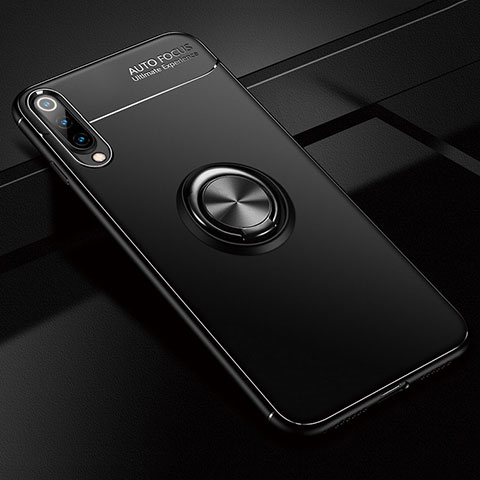 Custodia Silicone Ultra Sottile Morbida Cover con Magnetico Anello Supporto per Xiaomi CC9e Nero