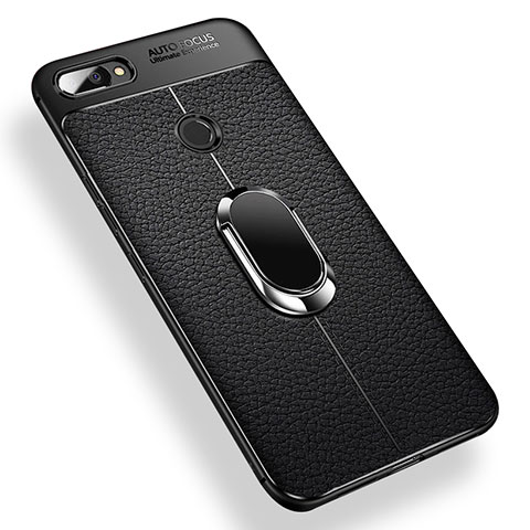 Custodia Silicone Ultra Sottile Morbida Cover con Magnetico Anello Supporto per Xiaomi Mi 8 Lite Nero