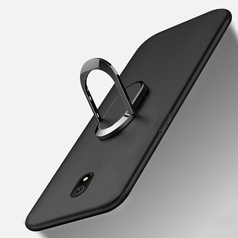 Custodia Silicone Ultra Sottile Morbida Cover con Magnetico Anello Supporto per Xiaomi Redmi 8A Nero