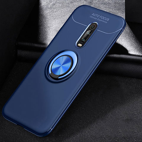 Custodia Silicone Ultra Sottile Morbida Cover con Magnetico Anello Supporto per Xiaomi Redmi K20 Blu