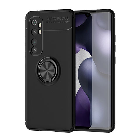 Custodia Silicone Ultra Sottile Morbida Cover con Magnetico Anello Supporto SD1 per Xiaomi Mi Note 10 Lite Nero