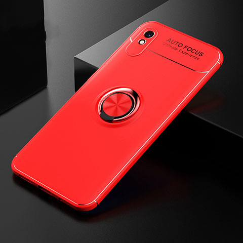 Custodia Silicone Ultra Sottile Morbida Cover con Magnetico Anello Supporto SD2 per Xiaomi Redmi 9AT Rosso