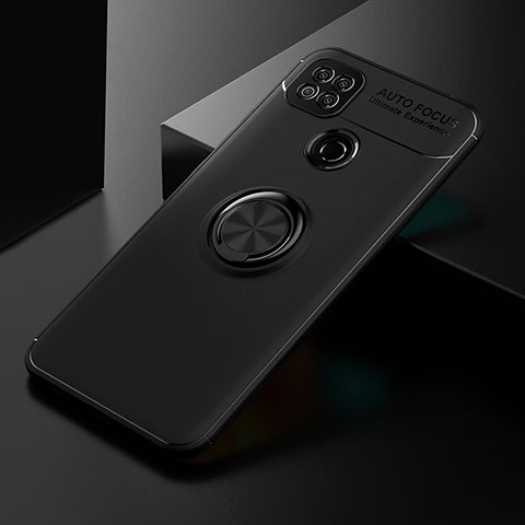 Custodia Silicone Ultra Sottile Morbida Cover con Magnetico Anello Supporto SD2 per Xiaomi Redmi 9C Nero