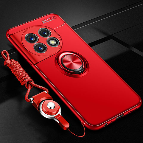 Custodia Silicone Ultra Sottile Morbida Cover con Magnetico Anello Supporto SD3 per OnePlus Ace 2 Pro 5G Rosso