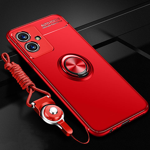 Custodia Silicone Ultra Sottile Morbida Cover con Magnetico Anello Supporto SD3 per Vivo iQOO Z6 5G Rosso