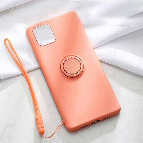 Custodia Silicone Ultra Sottile Morbida Cover con Magnetico Anello Supporto T01 per Apple iPhone 11 Arancione