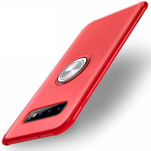 Custodia Silicone Ultra Sottile Morbida Cover con Magnetico Anello Supporto T01 per Samsung Galaxy S10 5G Rosso
