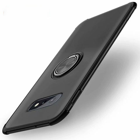 Custodia Silicone Ultra Sottile Morbida Cover con Magnetico Anello Supporto T01 per Samsung Galaxy S10e Nero