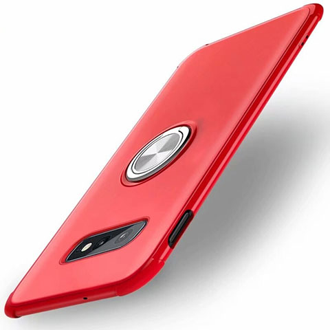 Custodia Silicone Ultra Sottile Morbida Cover con Magnetico Anello Supporto T01 per Samsung Galaxy S10e Rosso
