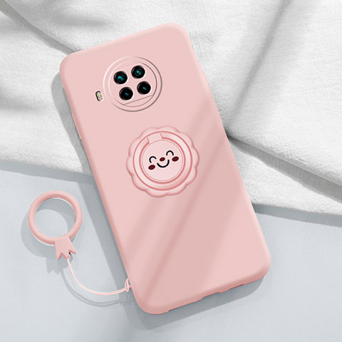Custodia Silicone Ultra Sottile Morbida Cover con Magnetico Anello Supporto T01 per Xiaomi Mi 10T Lite 5G Rosa