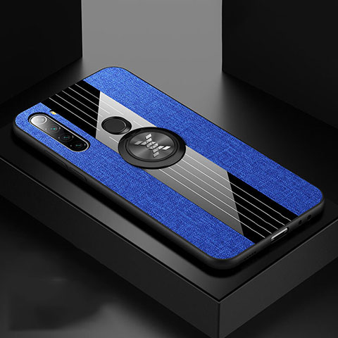 Custodia Silicone Ultra Sottile Morbida Cover con Magnetico Anello Supporto T01 per Xiaomi Redmi Note 8 (2021) Blu