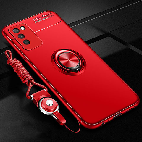 Custodia Silicone Ultra Sottile Morbida Cover con Magnetico Anello Supporto T02 per Huawei Honor 30 Lite 5G Rosso