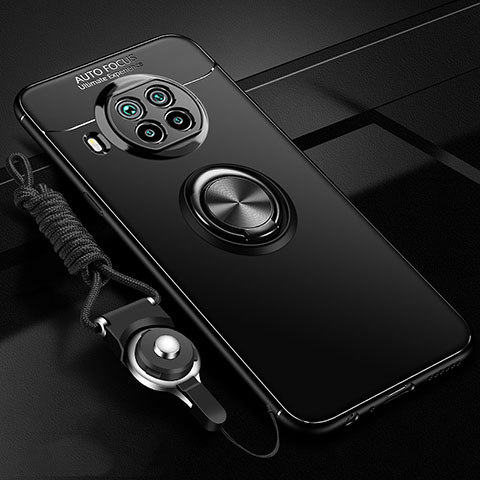 Custodia Silicone Ultra Sottile Morbida Cover con Magnetico Anello Supporto T02 per Xiaomi Mi 10T Lite 5G Nero