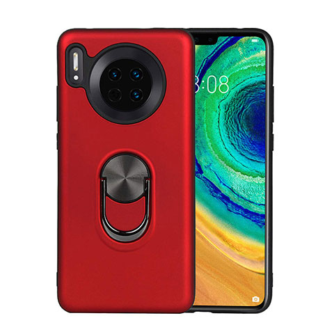 Custodia Silicone Ultra Sottile Morbida Cover con Magnetico Anello Supporto T03 per Huawei Mate 30E Pro 5G Rosso