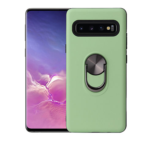 Custodia Silicone Ultra Sottile Morbida Cover con Magnetico Anello Supporto T07 per Samsung Galaxy S10 5G Verde