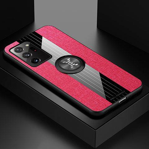 Custodia Silicone Ultra Sottile Morbida Cover con Magnetico Anello Supporto X01L per Samsung Galaxy Note 20 Ultra 5G Rosso