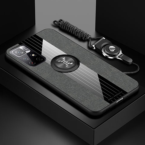 Custodia Silicone Ultra Sottile Morbida Cover con Magnetico Anello Supporto X03L per Xiaomi Poco M4 Pro 5G Grigio