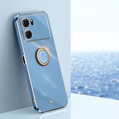 Custodia Silicone Ultra Sottile Morbida Cover con Magnetico Anello Supporto XL1 per Oppo K10 5G Blu