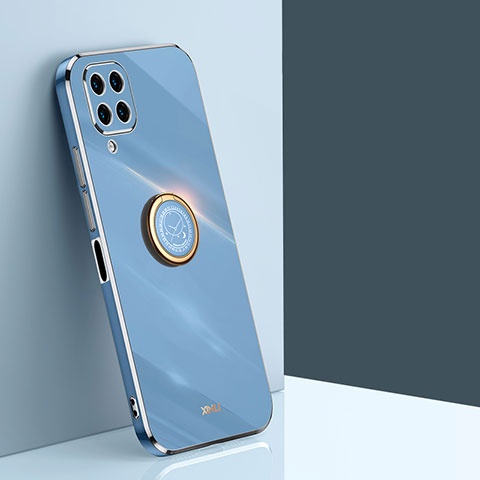 Custodia Silicone Ultra Sottile Morbida Cover con Magnetico Anello Supporto XL1 per Samsung Galaxy M32 4G Blu
