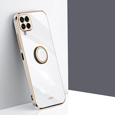 Custodia Silicone Ultra Sottile Morbida Cover con Magnetico Anello Supporto XL1 per Samsung Galaxy M33 5G Bianco