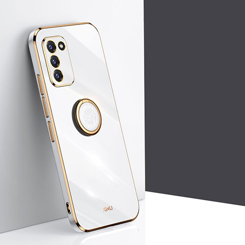 Custodia Silicone Ultra Sottile Morbida Cover con Magnetico Anello Supporto XL1 per Samsung Galaxy S20 Lite 5G Bianco