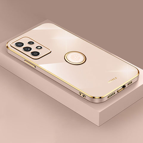 Custodia Silicone Ultra Sottile Morbida Cover con Magnetico Anello Supporto XL2 per Samsung Galaxy M32 5G Oro