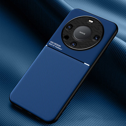 Custodia Silicone Ultra Sottile Morbida Cover con Magnetico per Huawei Mate 60 Pro Blu
