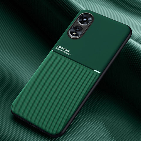 Custodia Silicone Ultra Sottile Morbida Cover con Magnetico per Oppo A78 5G Verde