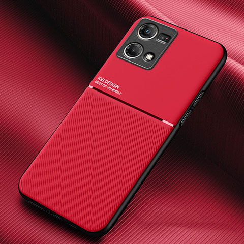 Custodia Silicone Ultra Sottile Morbida Cover con Magnetico per Oppo F21s Pro 4G Rosso