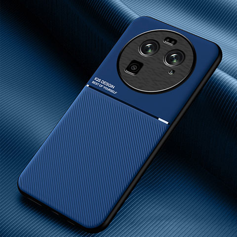 Custodia Silicone Ultra Sottile Morbida Cover con Magnetico per Oppo Find X6 5G Blu