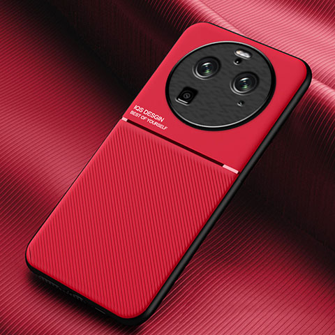 Custodia Silicone Ultra Sottile Morbida Cover con Magnetico per Oppo Find X6 Pro 5G Rosso